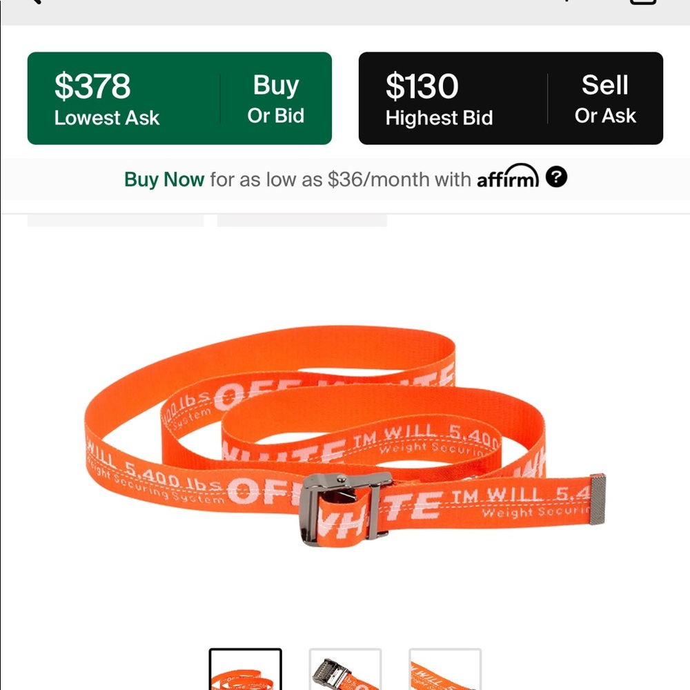 Off white orange belt